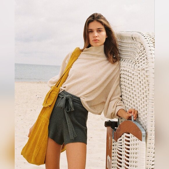 Free People So Low So High Cashmere Oversized Boxy Sweater Beige Size S - Picture 2 of 16